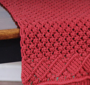 Macrame Red Table runner T4011019 - The Fox Decor